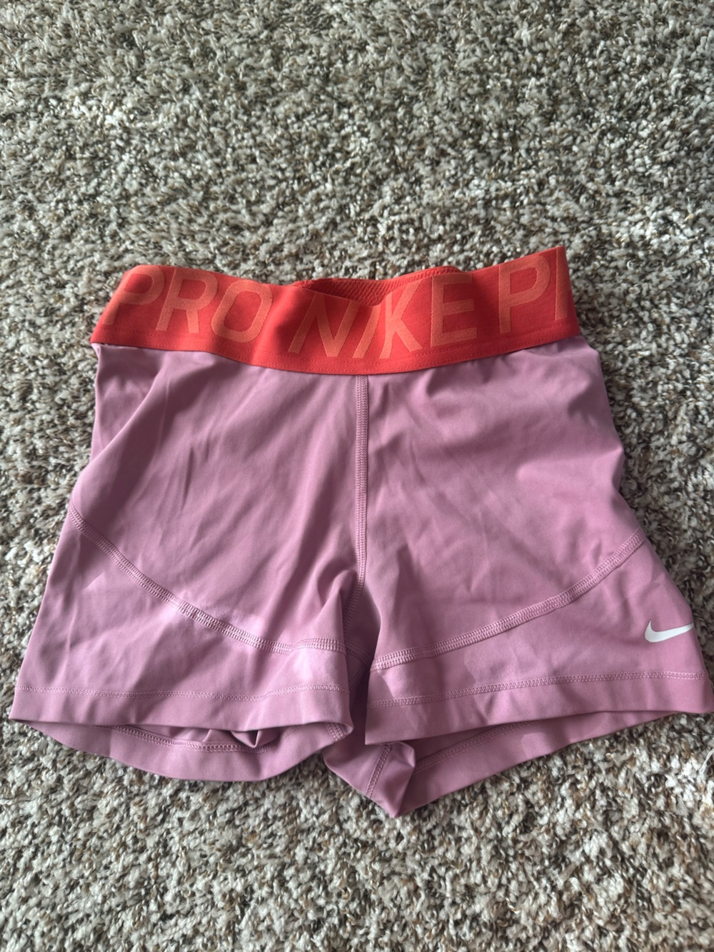Nike Pink Pros with Coral Waistband